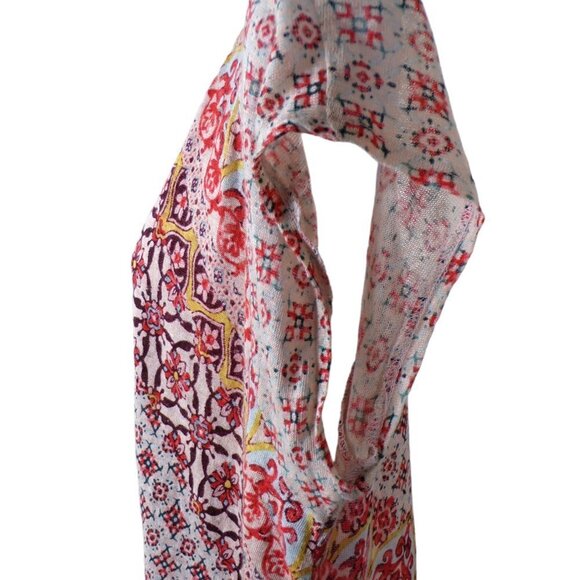 Sundance Josette100% Linen Blouse Top Asymmetrical Boho Marakshprt Size M #650 - Picture 3 of 10